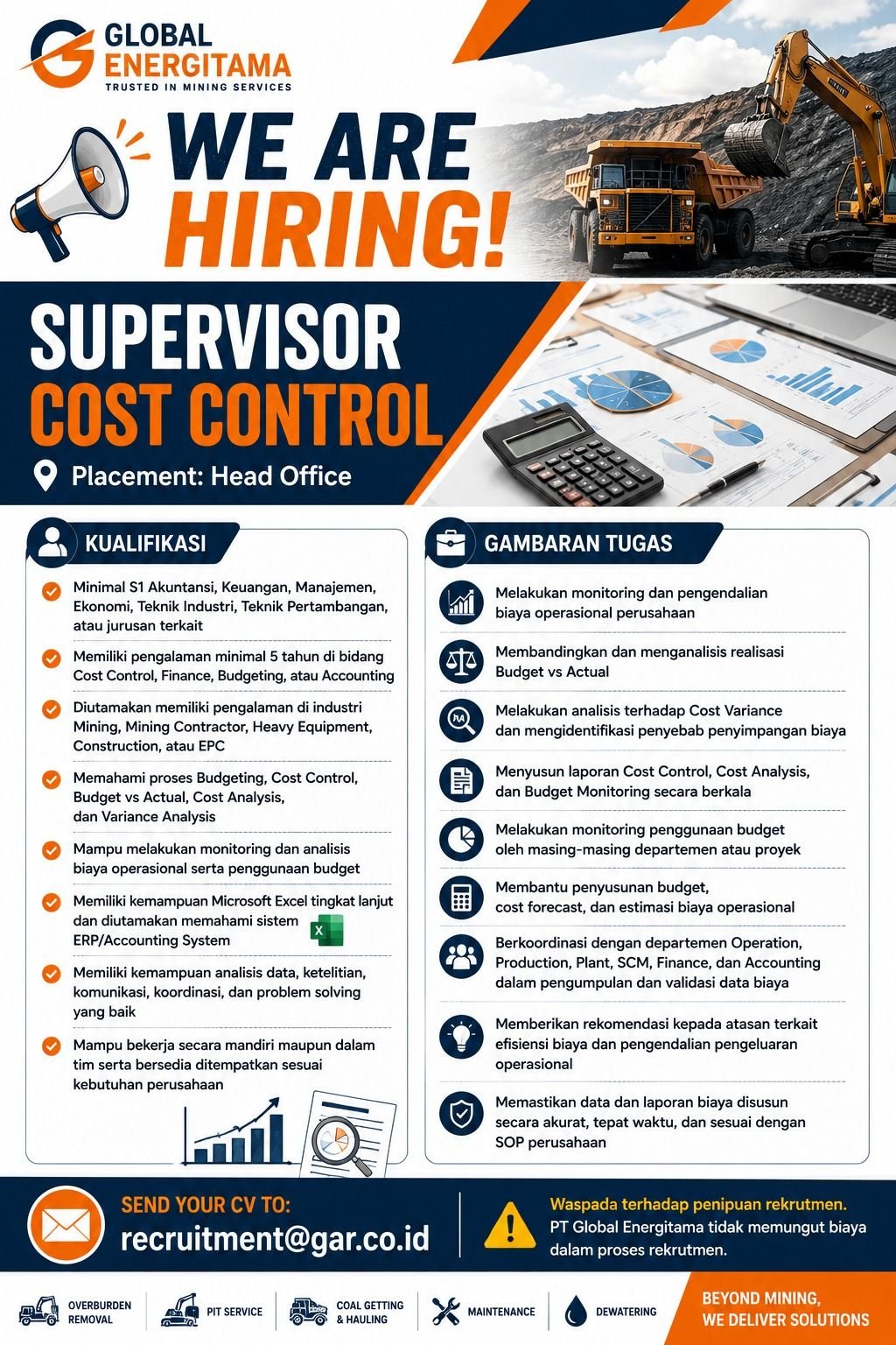 SUPERVISOR – COST CONTROL